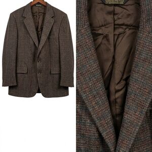 🔥 Vintage Christian Brooks Wool Plaid Blazer Sport Coat - Made in USA